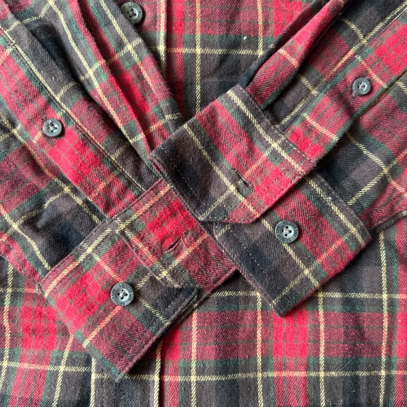 Outdoor Life Work Plaid Shirt Heavy Duty Flannel Casual 100% Cotton Men Large - Picture 6 of 10